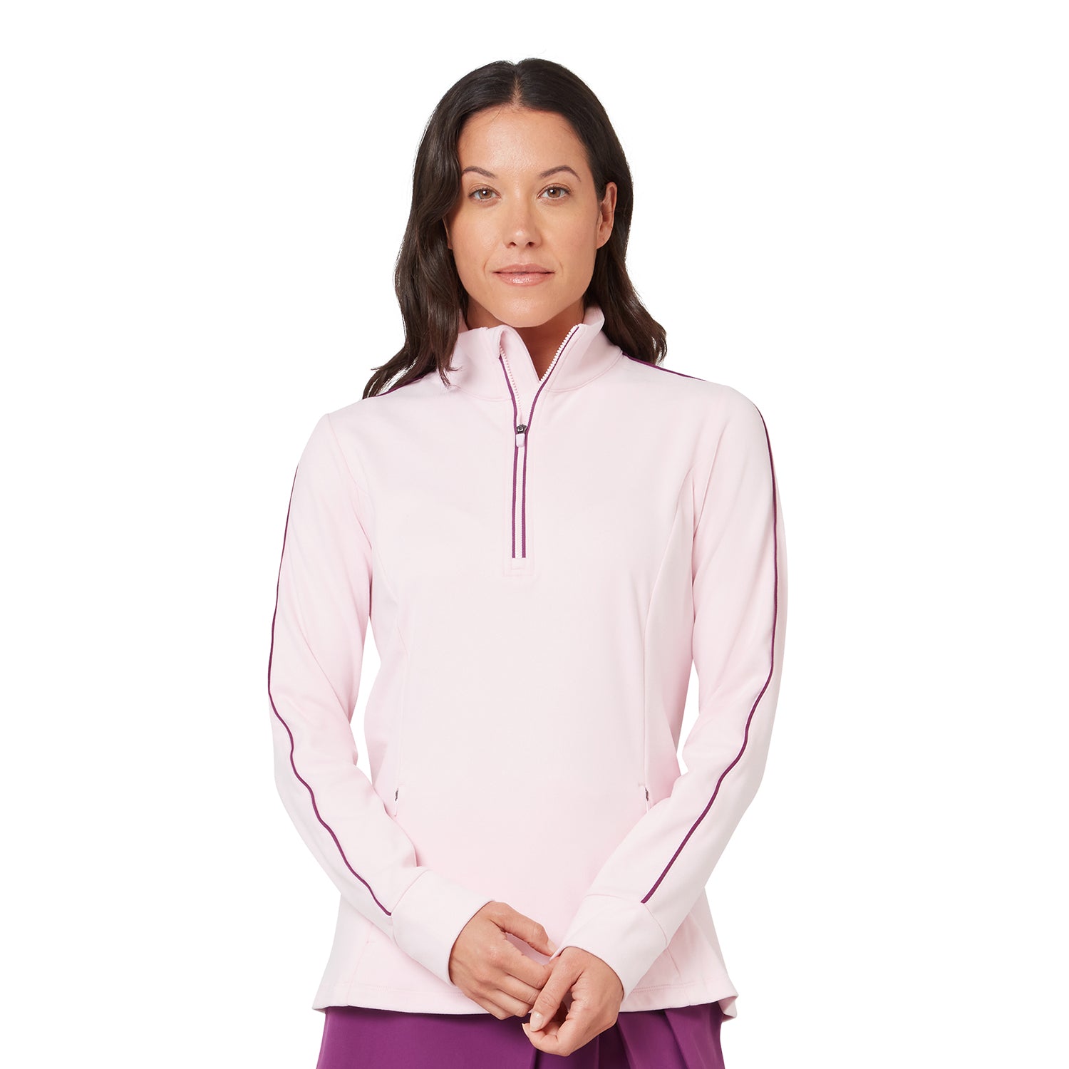 Callaway Ladies 1/4 Zip Top with Luxurious Velour Feel & Sporty Chic Details
