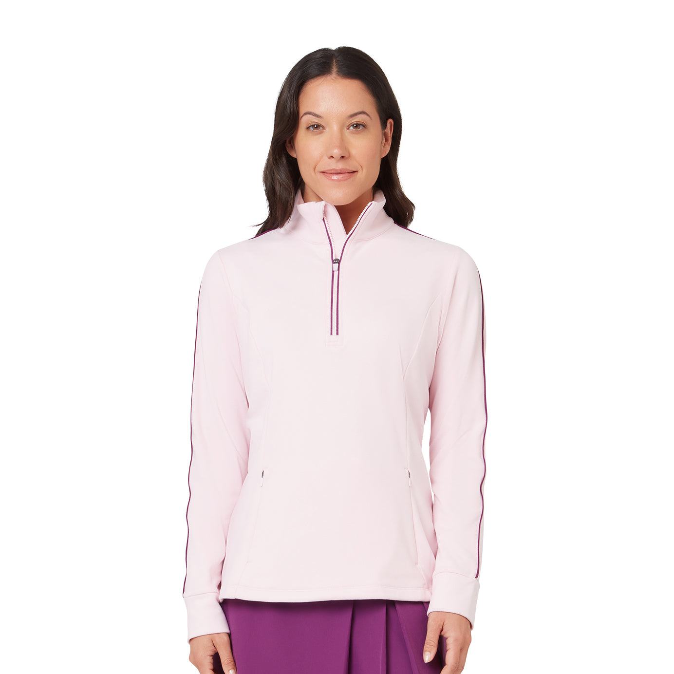 Callaway Ladies 1/4 Zip Top with Luxurious Velour Feel & Sporty Chic Details