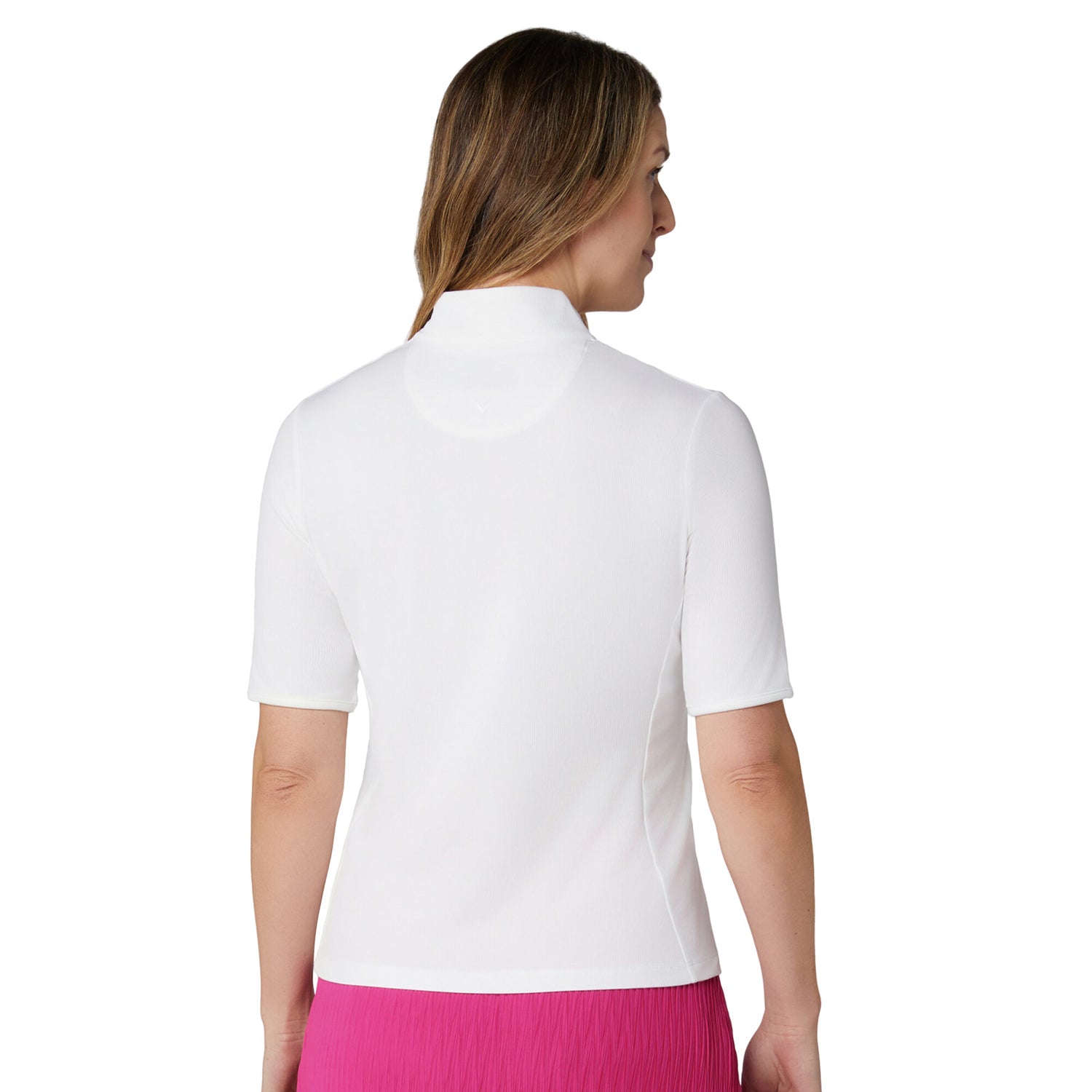 Callaway Ladies Short Sleeve Ribbed Short Sleeve Polo - Where Contemporary Style Meets the Fairway