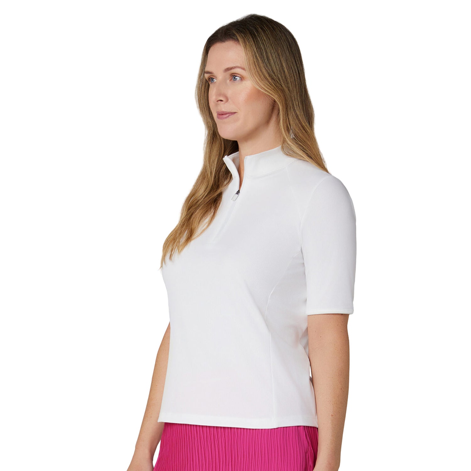 Callaway Ladies Short Sleeve Ribbed Short Sleeve Polo - Where Contemporary Style Meets the Fairway