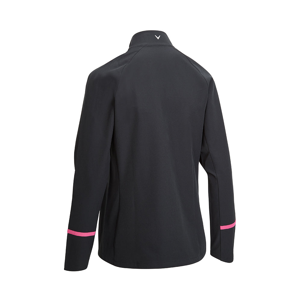 Callaway Ladies Lightweight Water Resistant Swing-Tech Jacket in Caviar & Pink