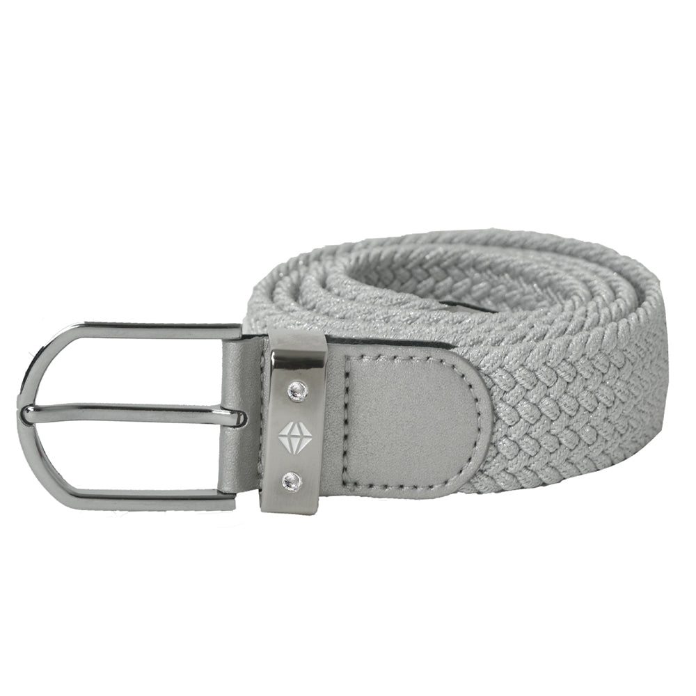 Pure Golf Ladies Woven Stretch Belt in Silver
