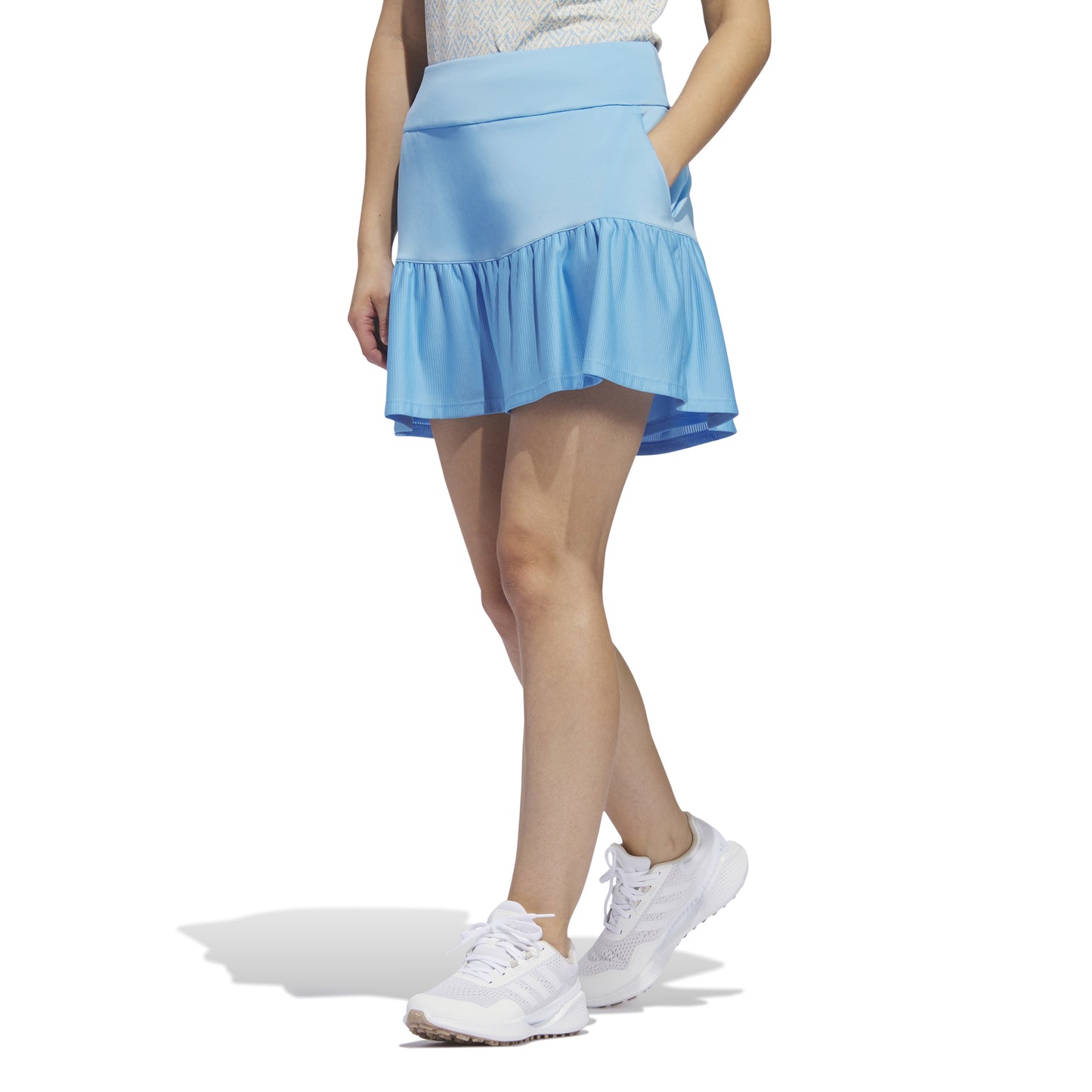 adidas Ladies Deep-Frilled Golf Skort in Semi Blue Burst