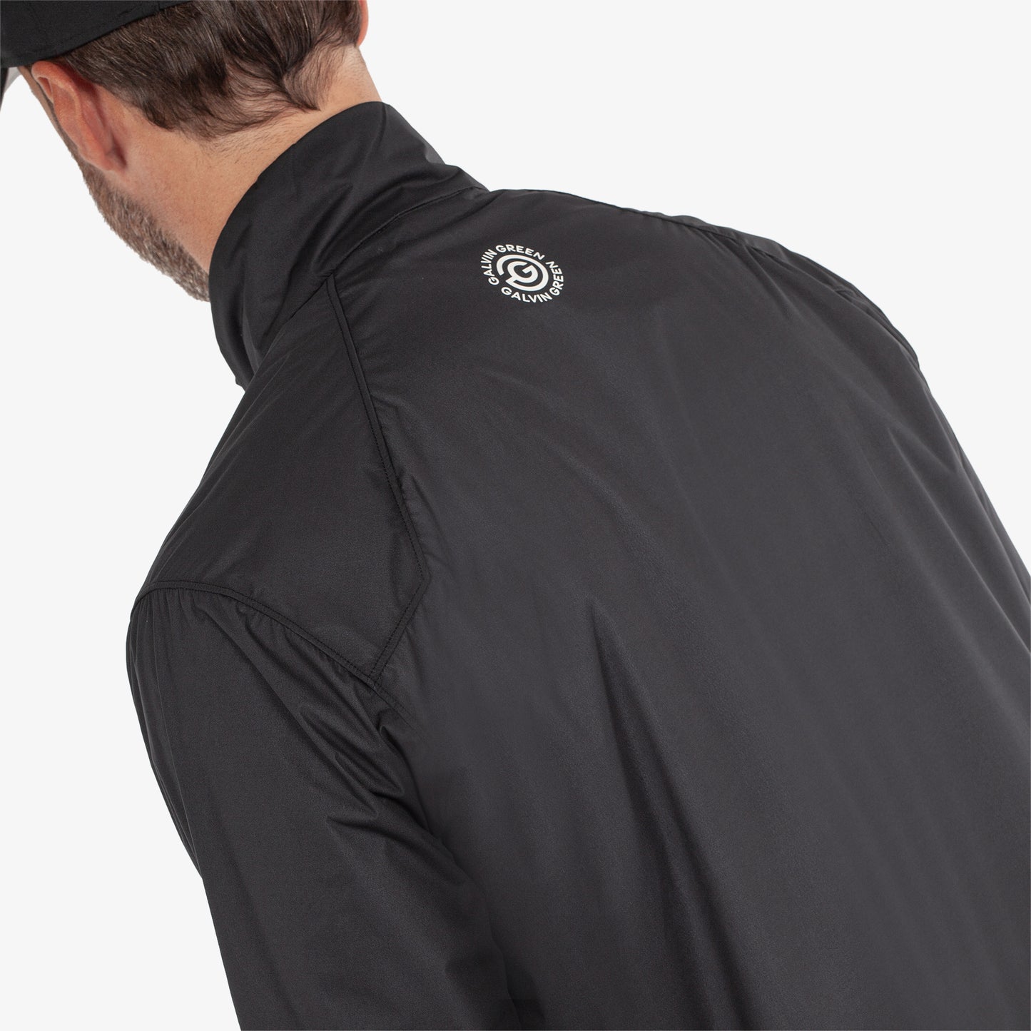 Galvin Green Mens Black Windshirt with Water Repellent Finish