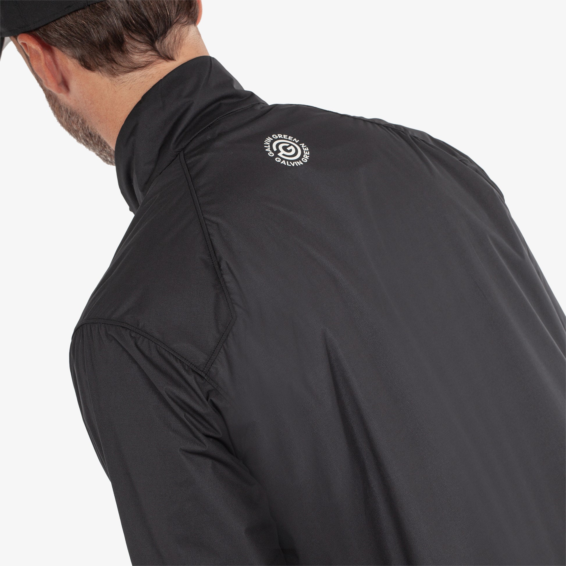 Galvin Green Mens Black Windshirt with Water Repellent Finish