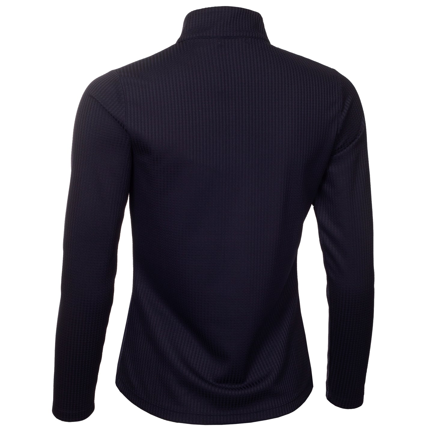 Green Lamb Ladies Navy Waffle Zip-Neck Long Sleeve Top