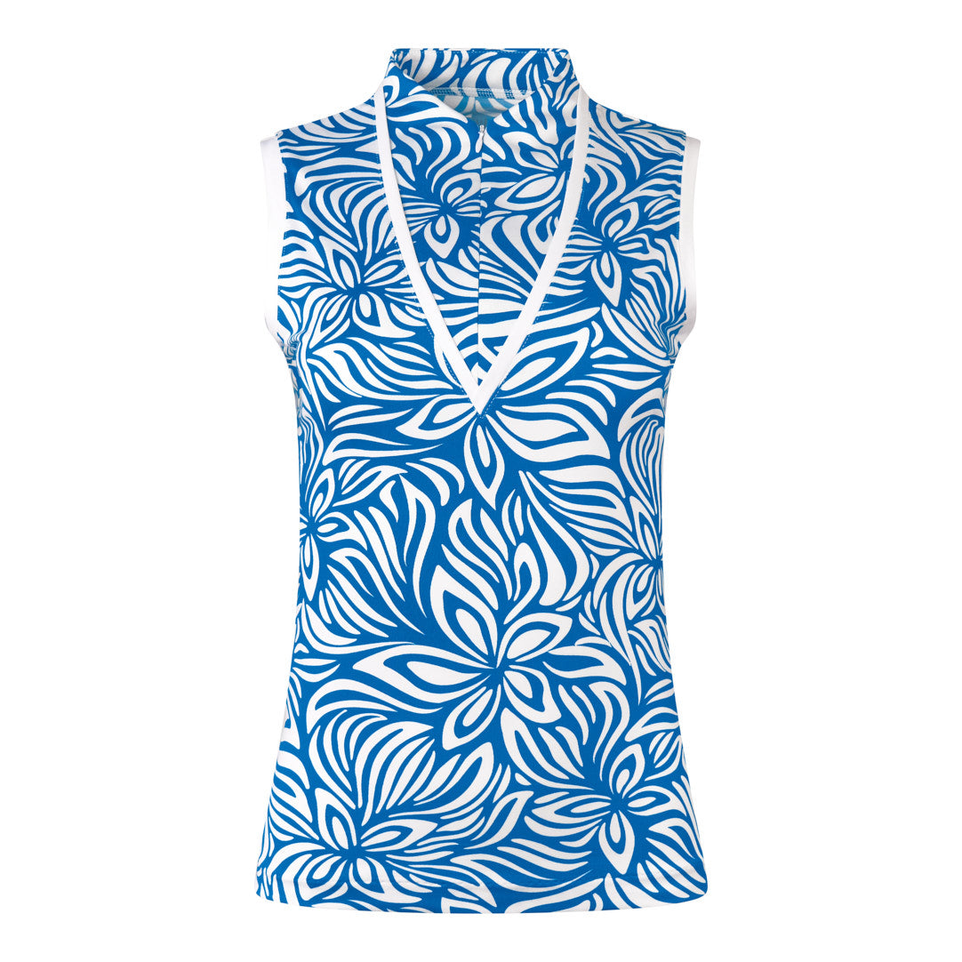 Tail Ladies Grecian Flower Print Sleeveless Golf Top