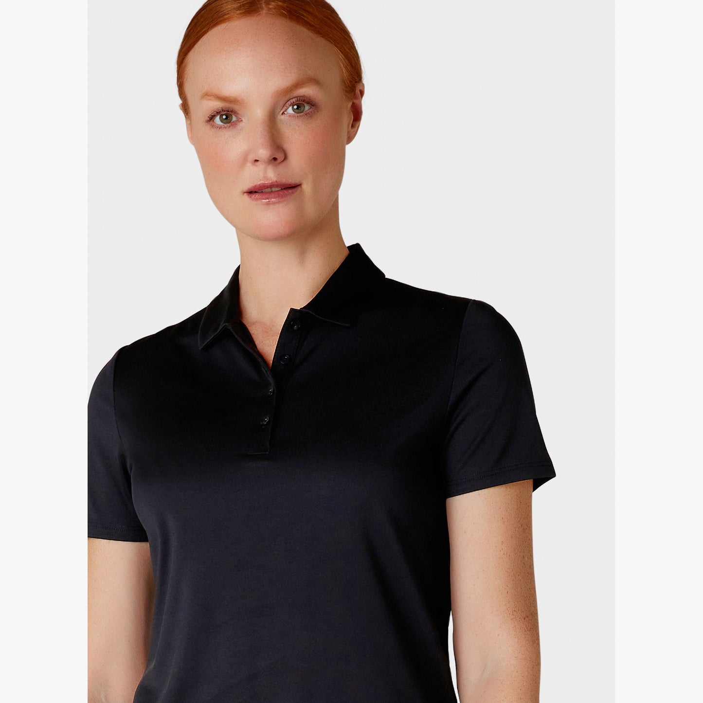 Callaway Ladies Caviar Black Short Sleeve Polo with UV Block Protection