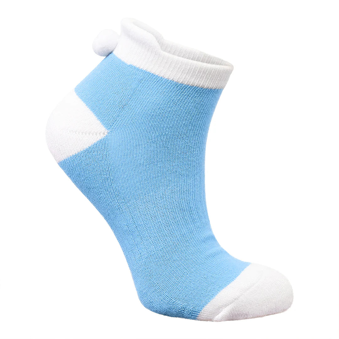Surpizeshop Ladies 5 Pair Pack of Multi-Coloured Pom Pom Golf Socks