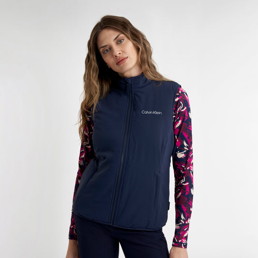 Calvin Klein Ladies Navy Quilted Water Resistant Gilet
