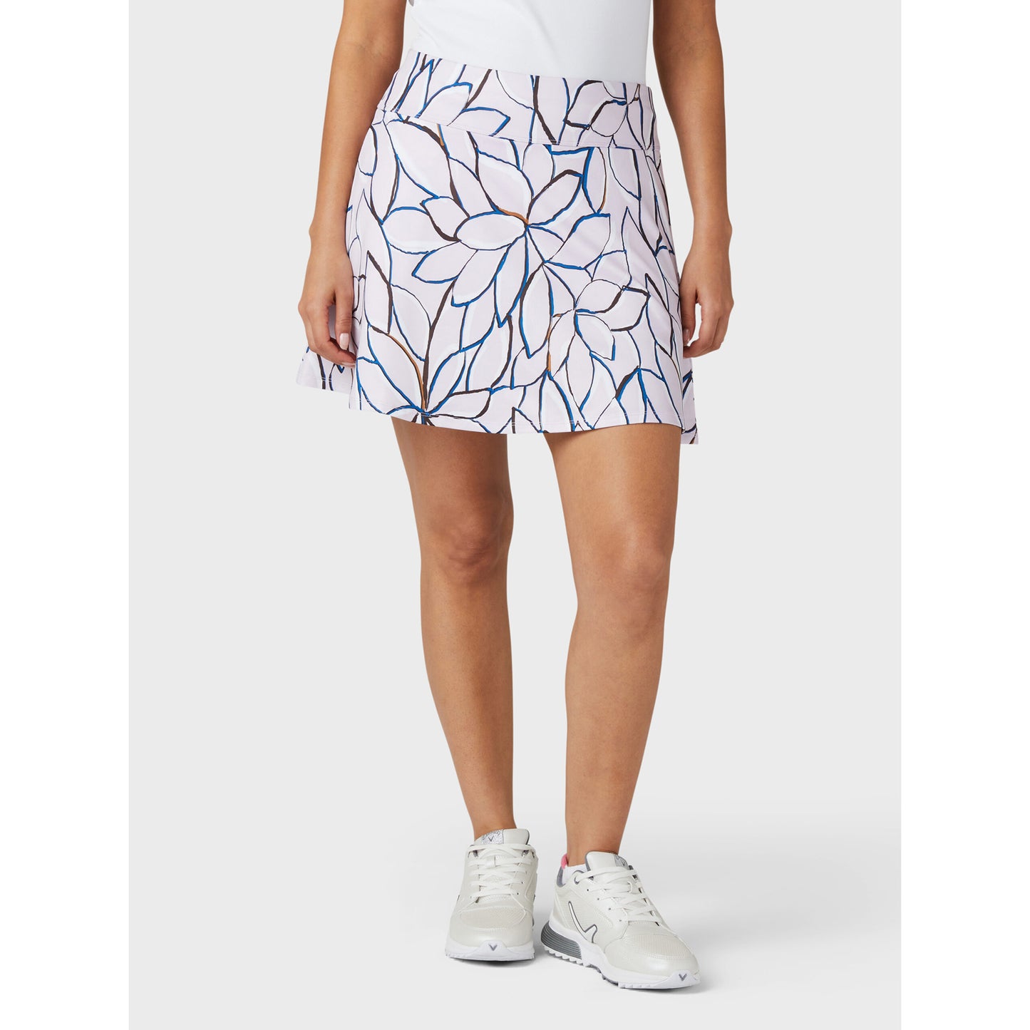 Callaway Ladies Pull-On Skort with Linear Floral Print in Pink Nectar