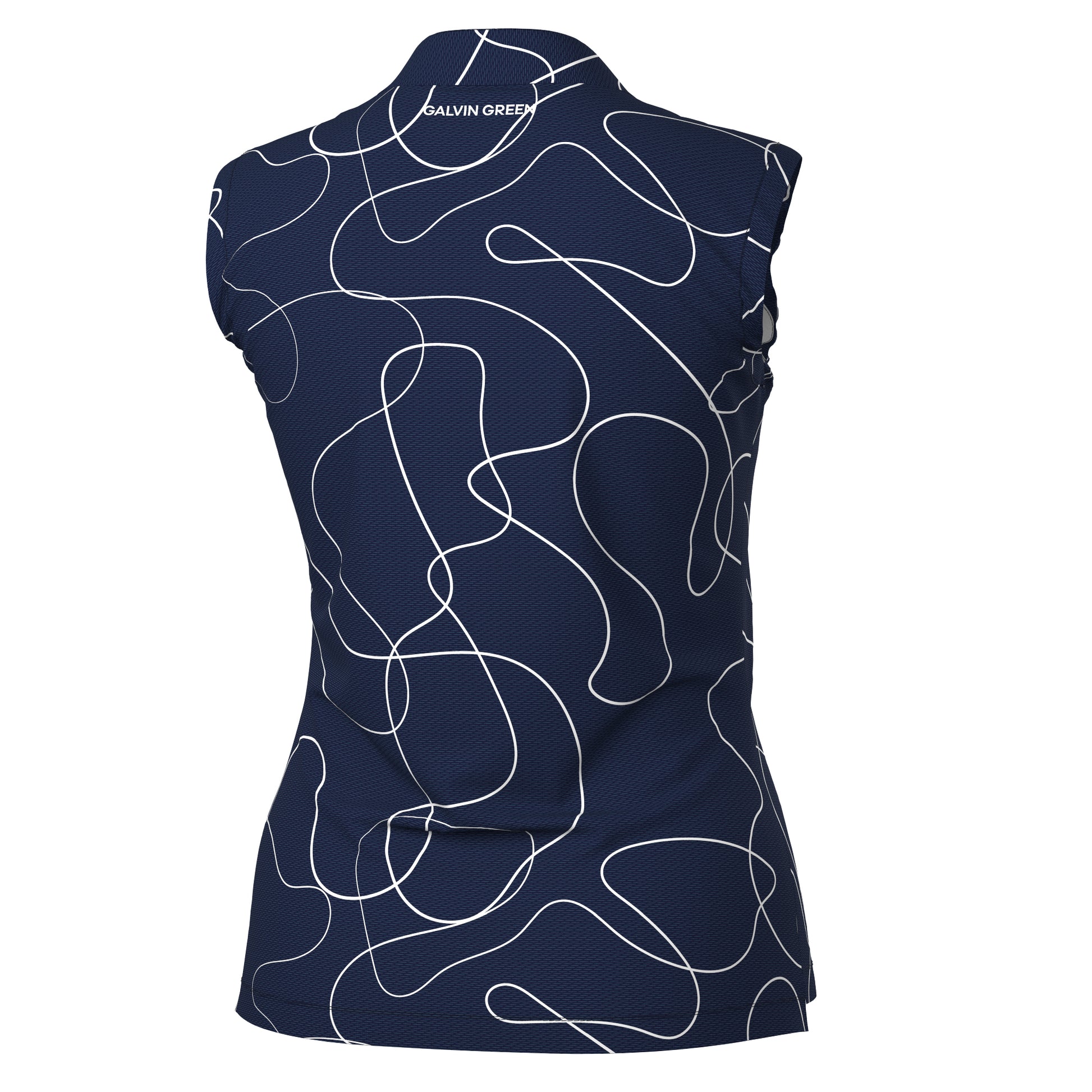 Galvin Green Ladies VENTIL8 PLUS Sleeveless Polo with Swirling Ribbon Print - Last One Medium Only Left