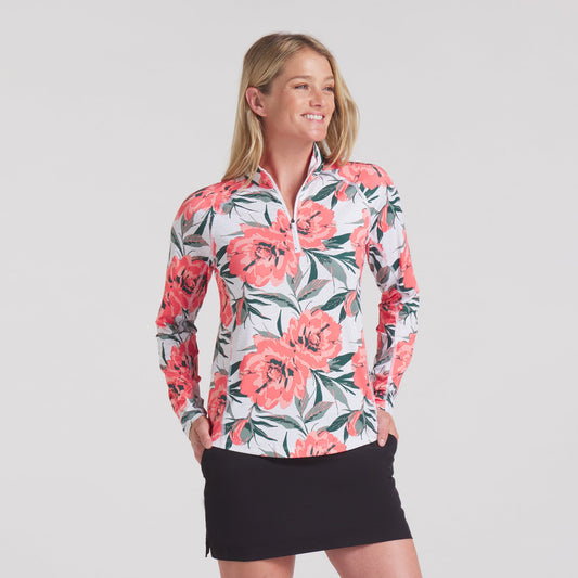 Puma Golf Ladies Floral Print Long Sleeve Golf Top