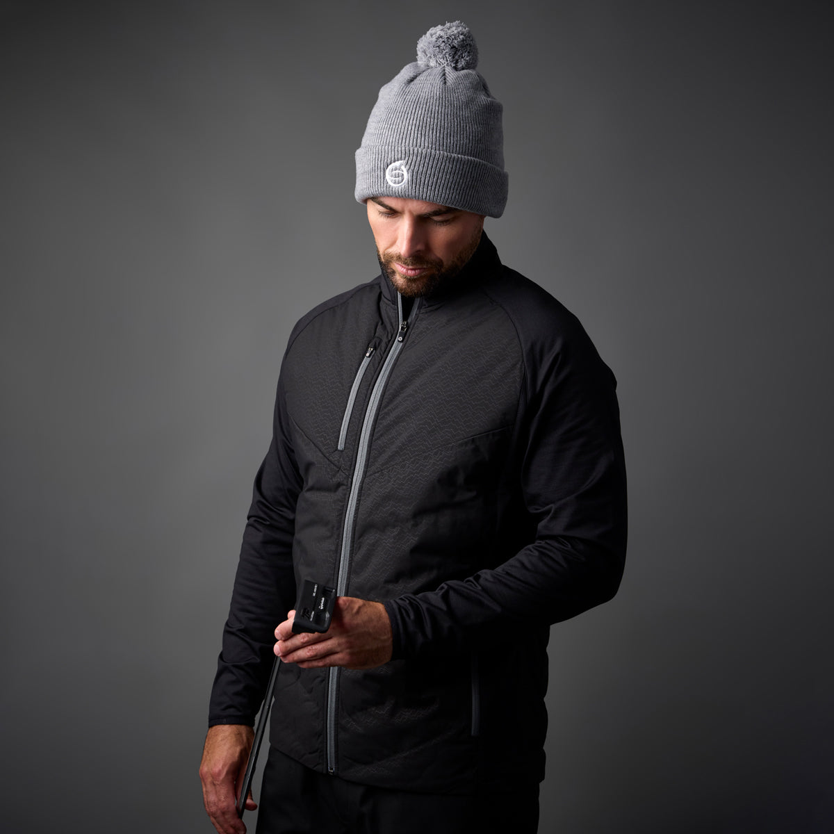 Sunderland Mens Thermal Hybrid Jacket with Water Repellent Finish in Black Ridge