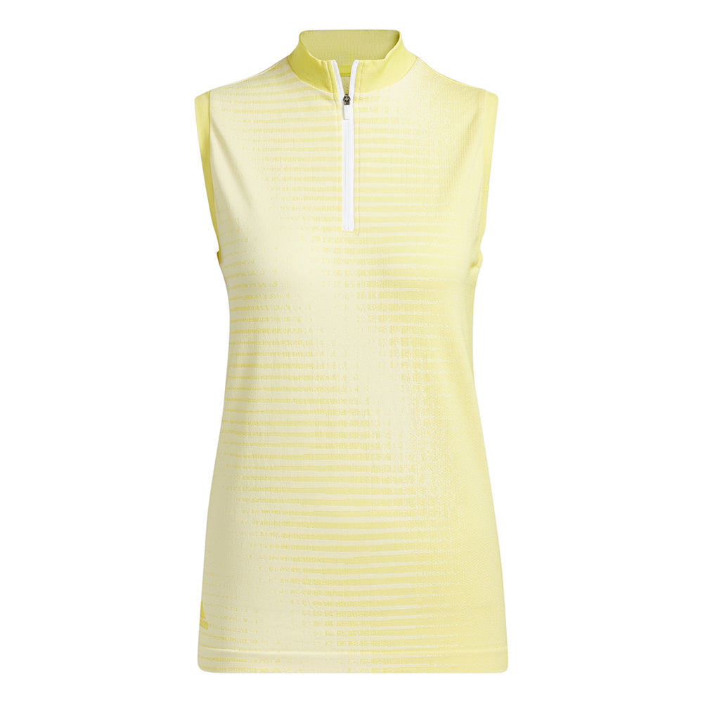 adidas Ladies PrimeKnit Sleeveless Polo in Impact Yellow