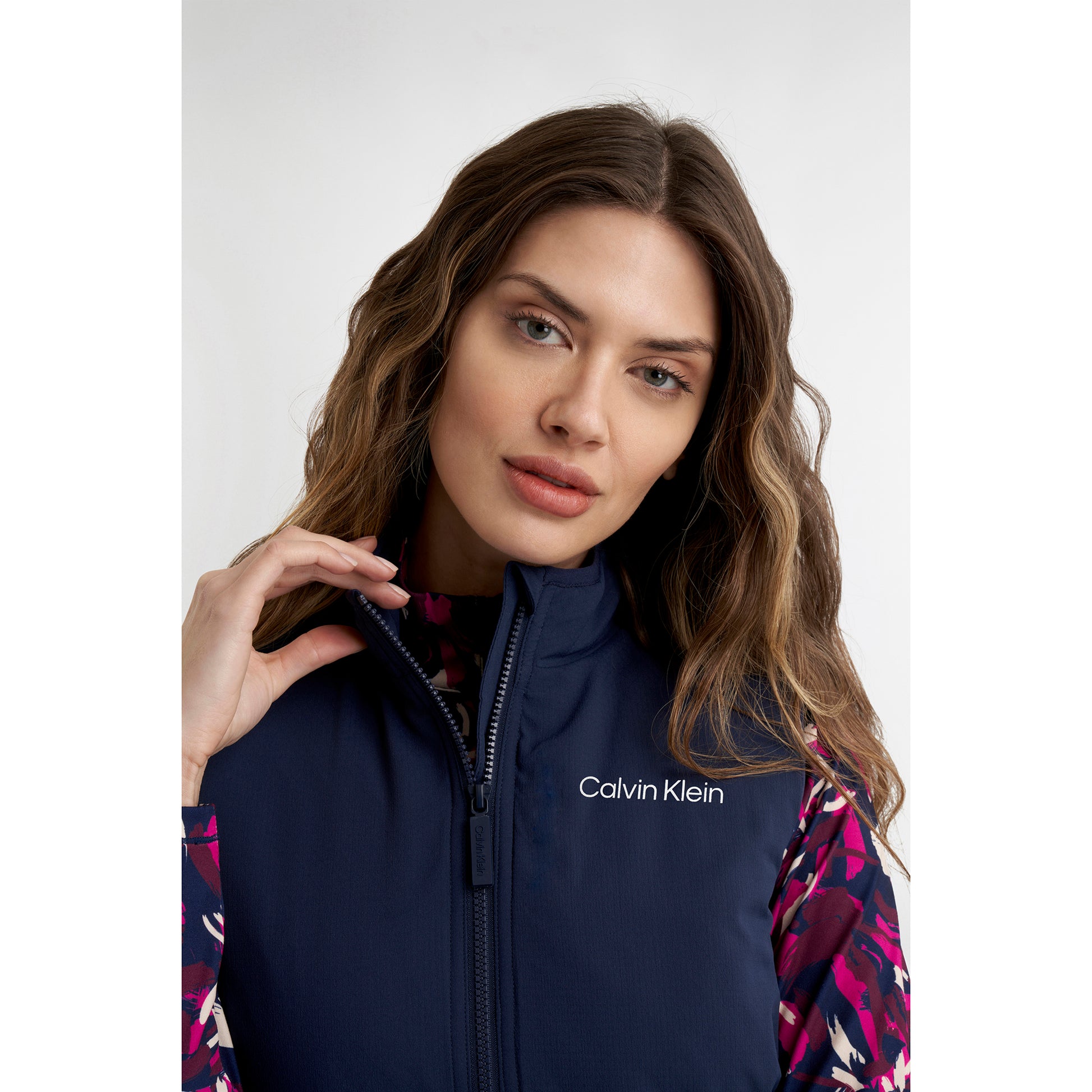 Calvin Klein Ladies Navy Quilted Water Resistant Gilet