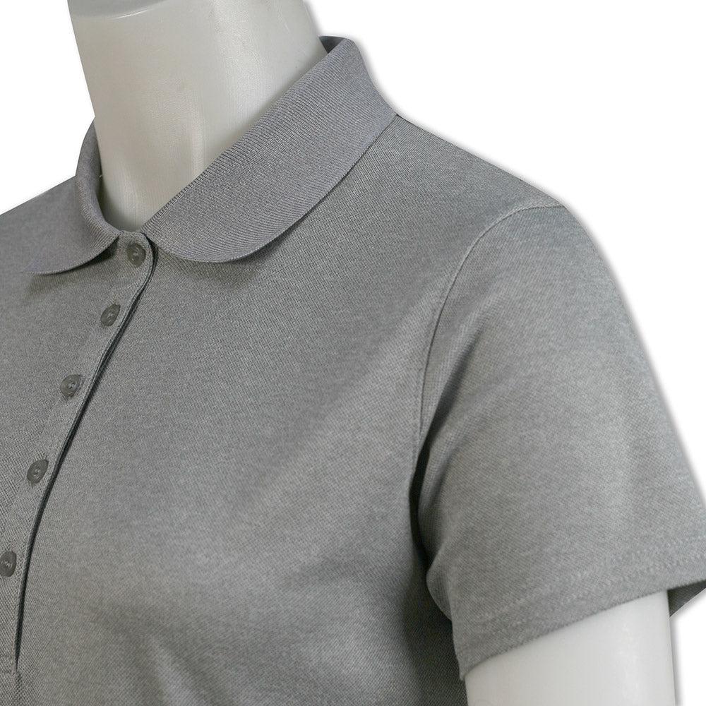 Glenmuir Ladies Short Sleeve Pique Polo with Stretch & UPF50+ in Light Grey Marl