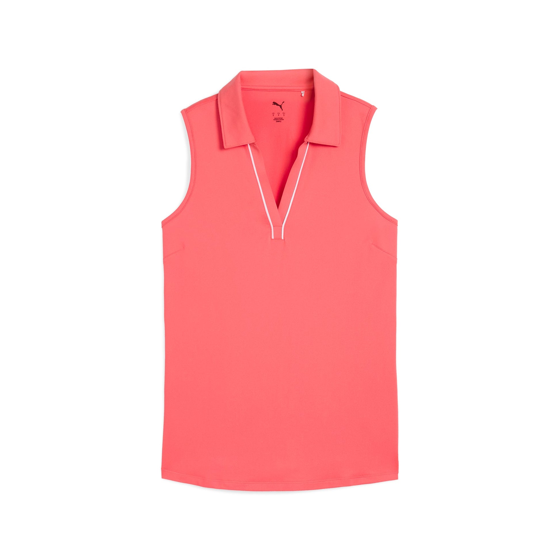 Puma Golf Ladies Sleeveless Polo with Piped V-neck