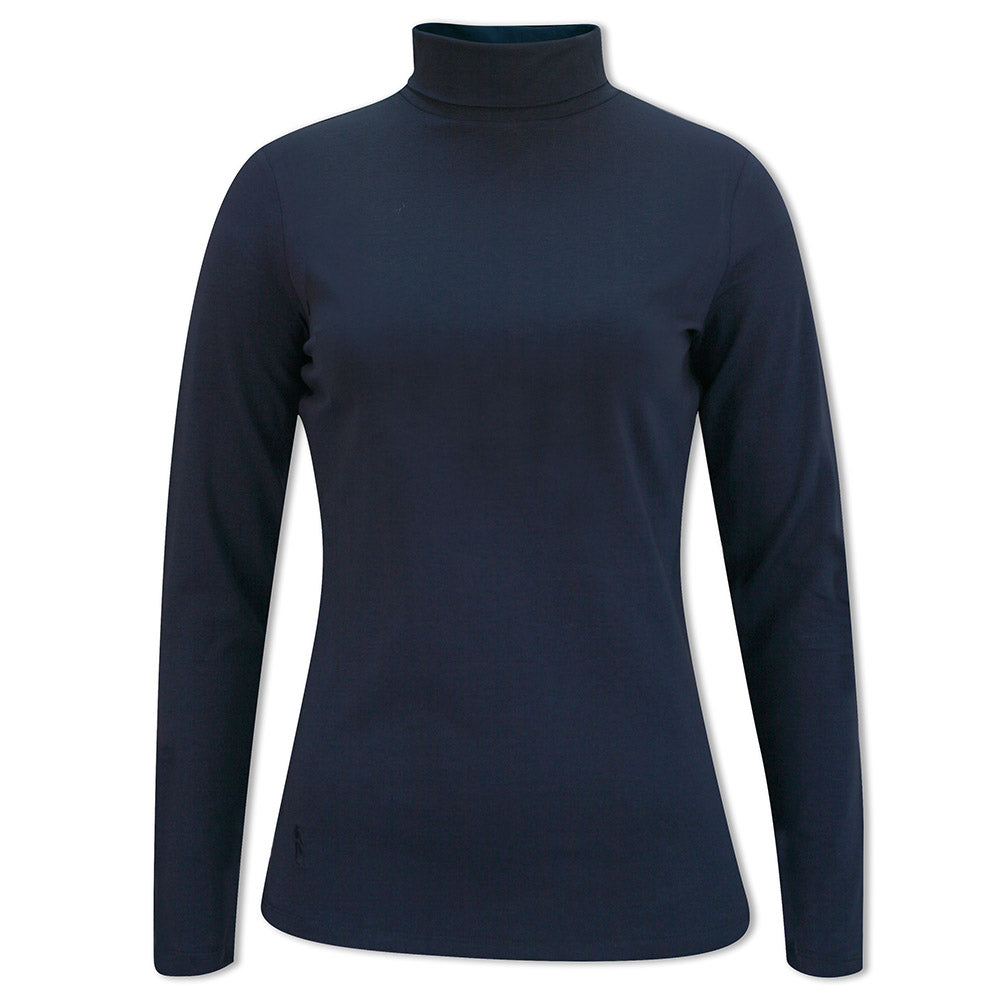 Glenmuir Ladies Long-Sleeve Cotton Roll Neck in Navy