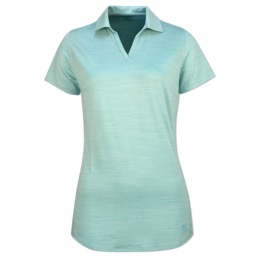 Puma Ladies Cloudspun Short Sleeve Polo with Drycell in Milky Blue