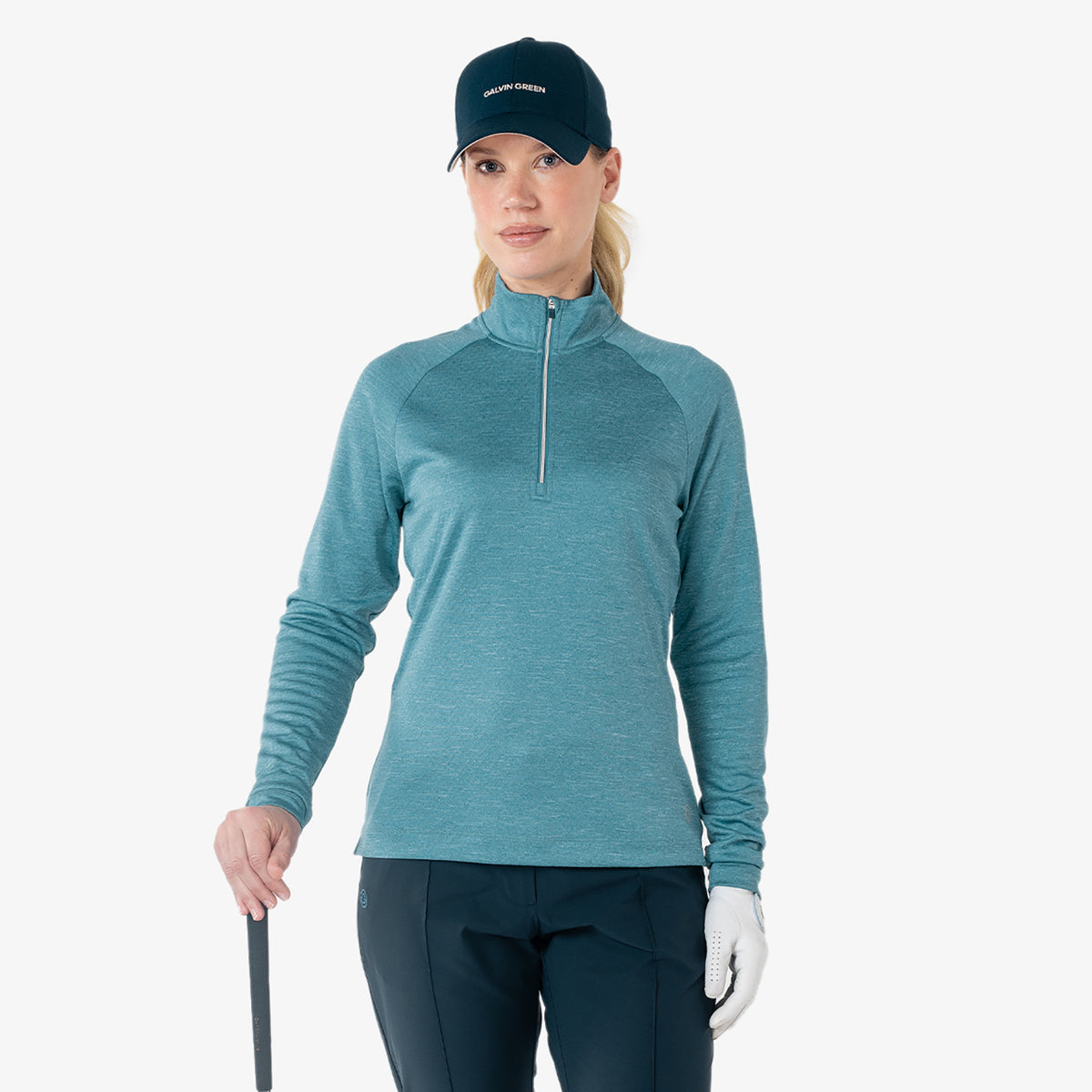 Galvin Green Ladies Zip-Neck Golf Top with INSULA Thermal Technology