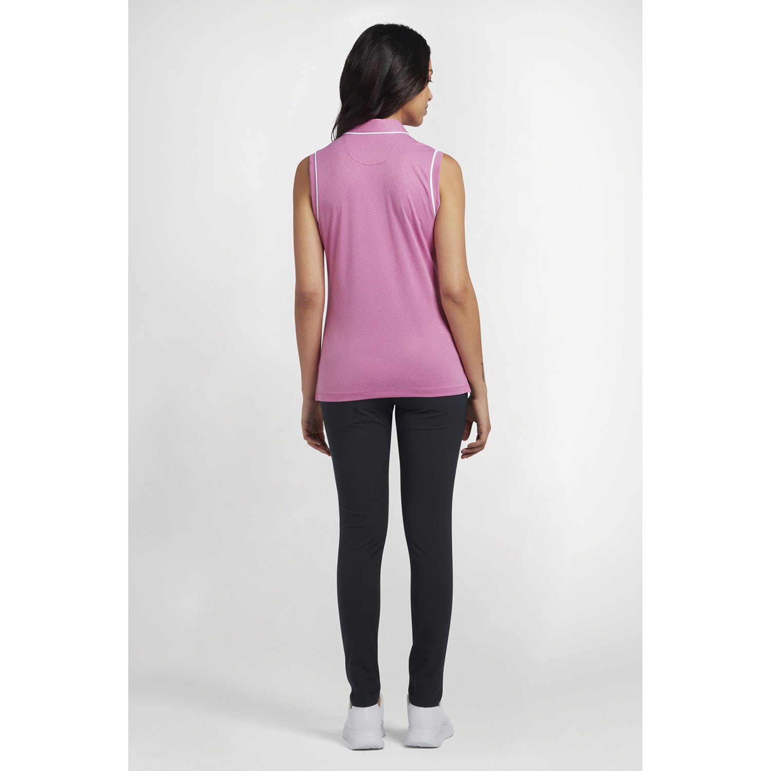 Original Penguin Ladies Piped Sleeveless Polo in Fuchsia Red