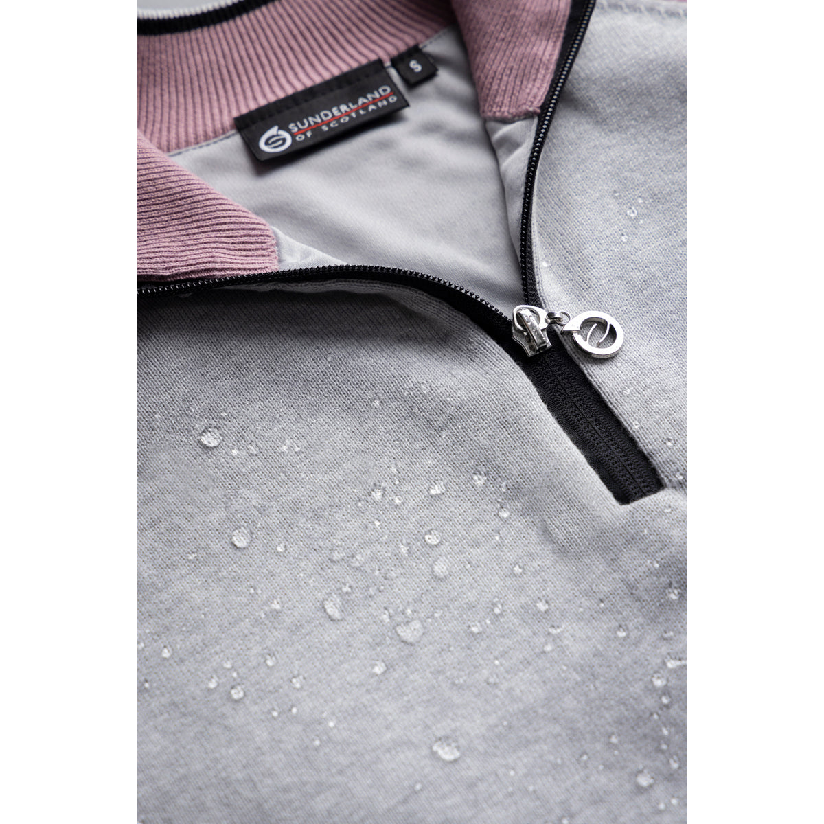 Sunderland Ladies Lined Sweater with Water Repellent Scotchgard in Silver Marl and Pink