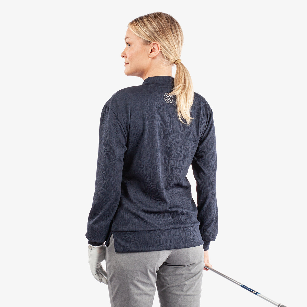 Galvin Green Women's V-Neck Mid-Layer in Navy