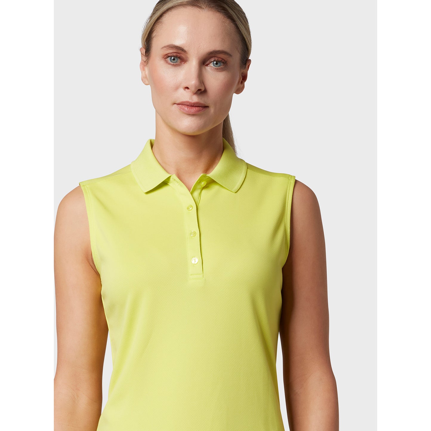 Callaway Ladies Essential Sleeveless Opti-Dri Polo in Limeade - Last One XS Only Left