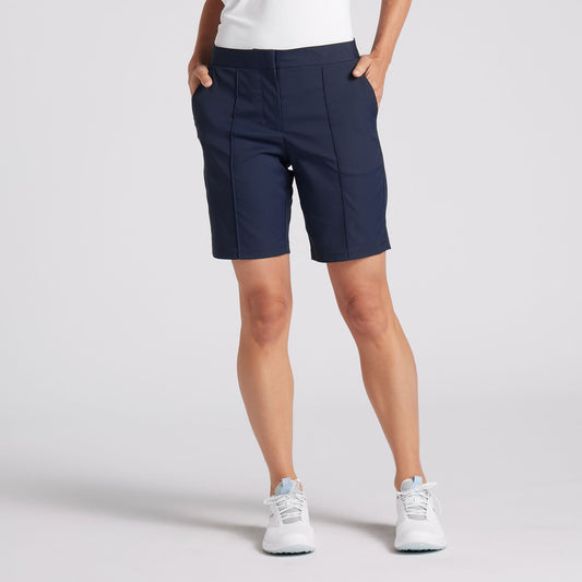 Puma Ladies Deep Navy Slim Fit Shorts with Pintuck Seam