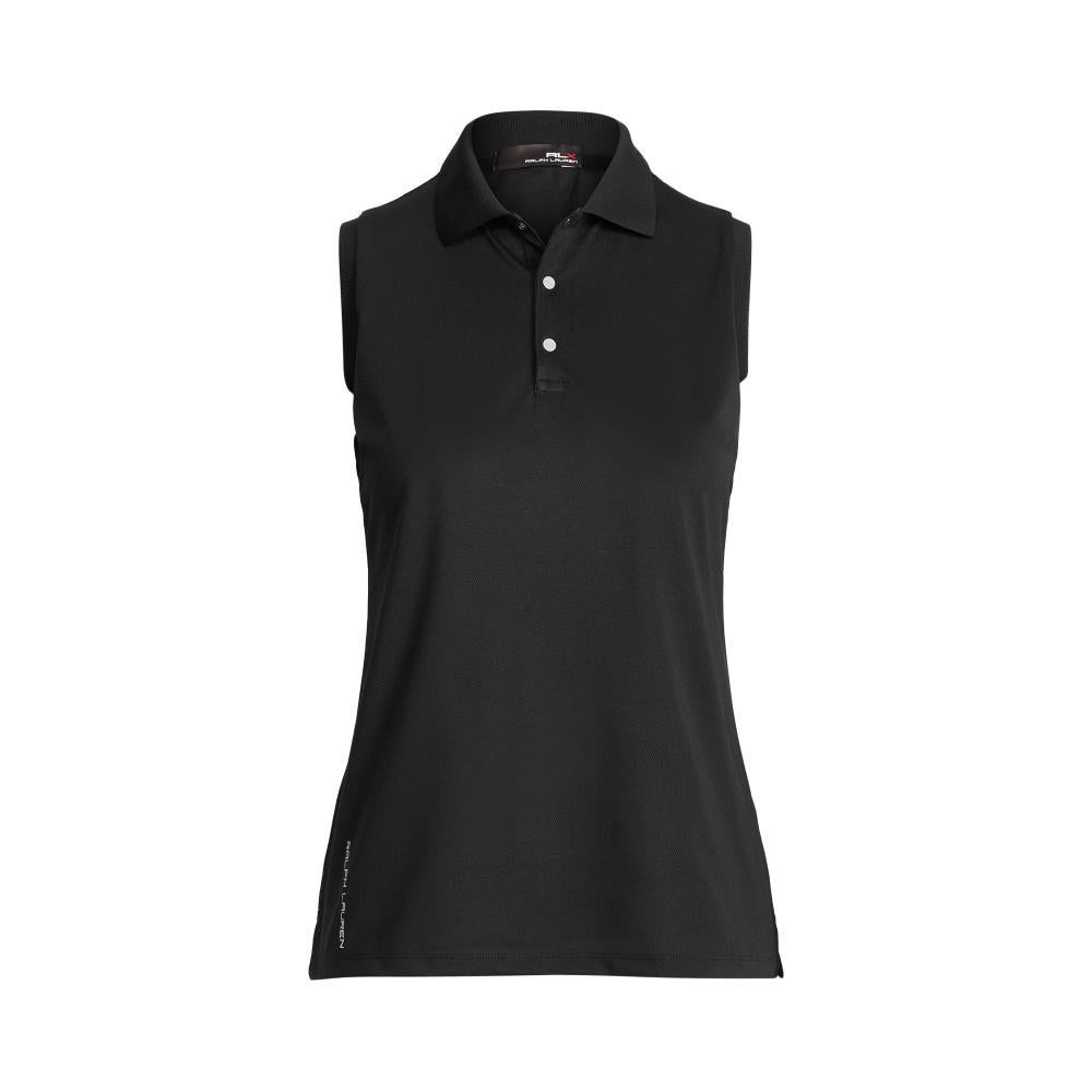 Ralph Lauren Ladies Sleeveless Pique Polo in Polo Black