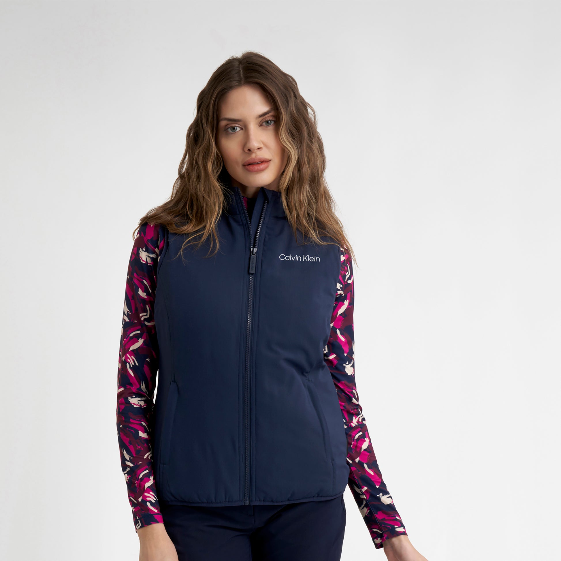 Calvin Klein Ladies Navy Quilted Water Resistant Gilet