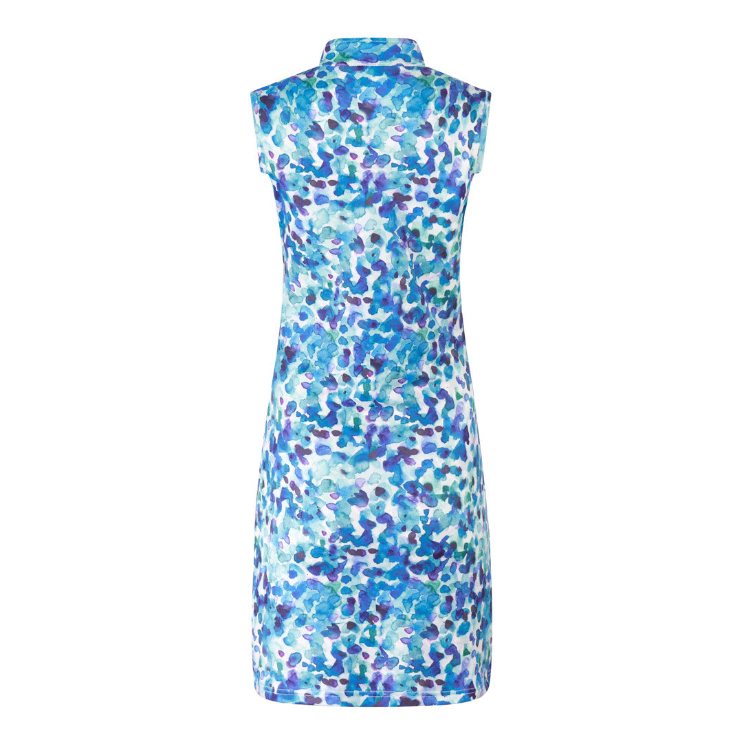 Pure Golf Sleeveless Dress in Dappled Ocean Print