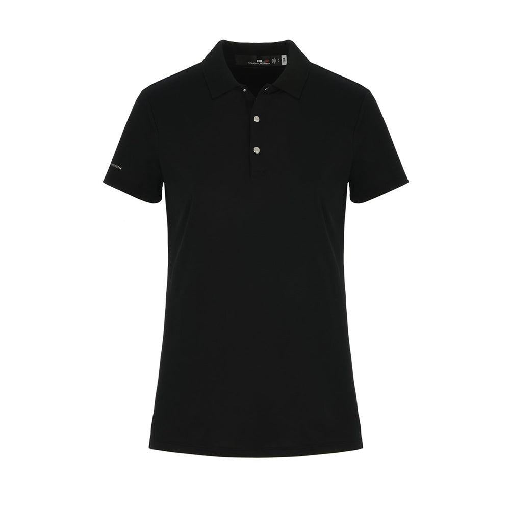 Ralph Lauren Ladies Short Sleeve Black Pique Golf Polo - Medium Only Left