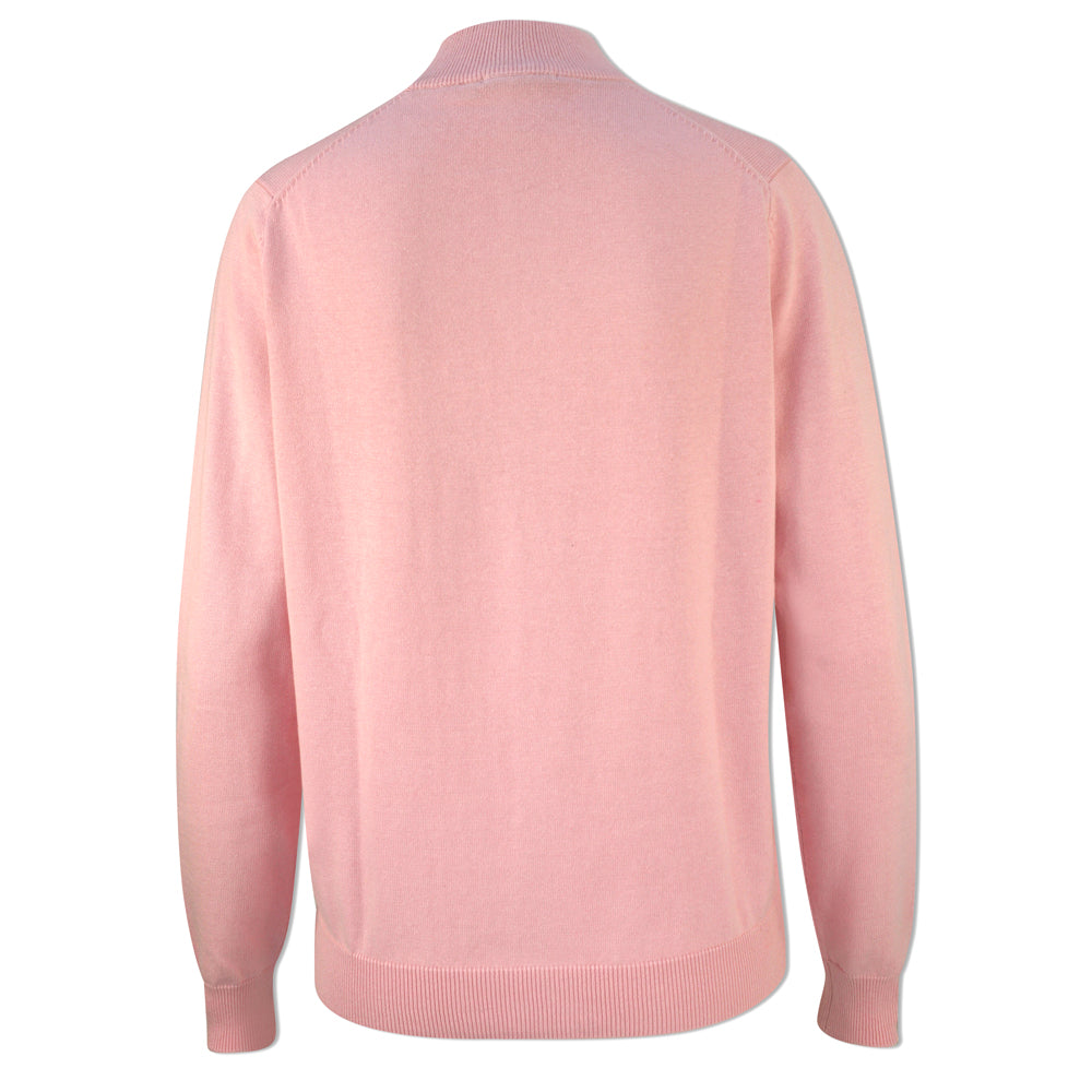 Glenmuir Ladies 100% Cotton Half-Zip Sweater in Candy Pink