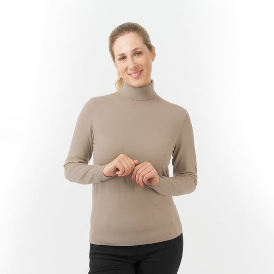 Pure Ladies Fine Knit Super-Soft Roll Neck