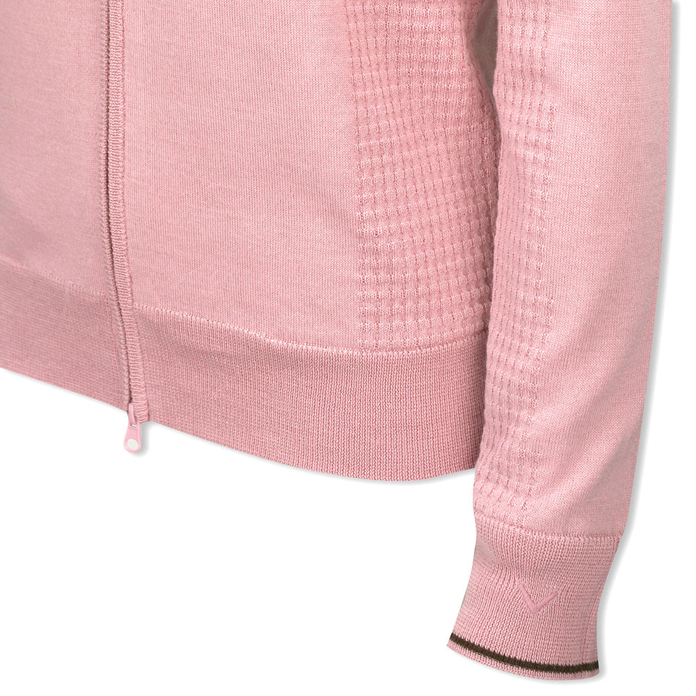 Callaway Ladies Lined Windstopper Full-Zip Sweater in Pink Nectar