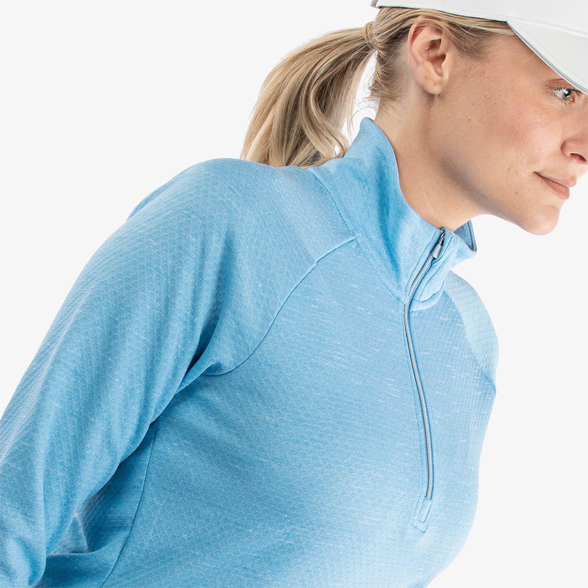 Galvin Green Women's INSULA Zip-Neck Top in Alaskan Blue Melange