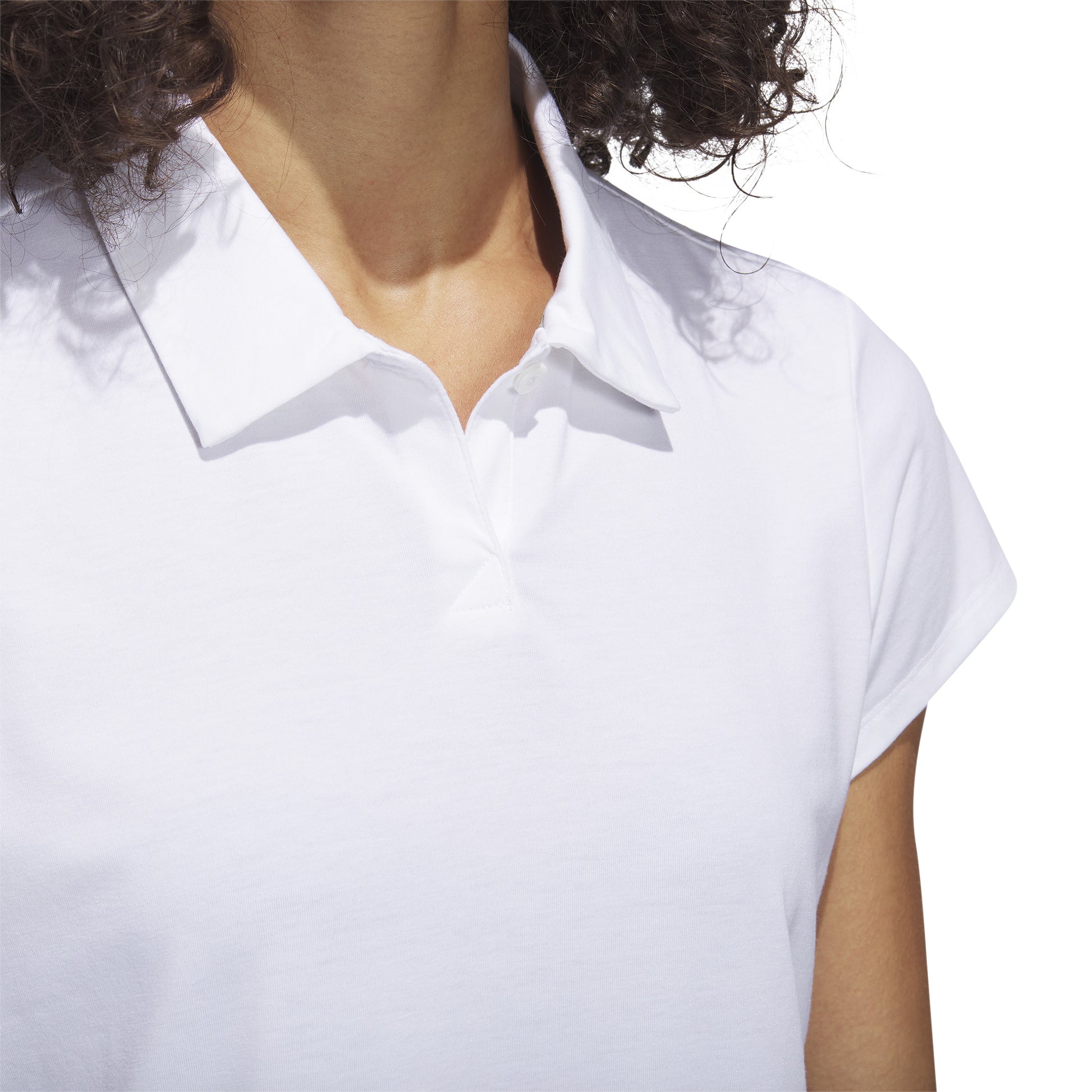 adidas Ladies Go-To Short Sleeve Golf Polo in White Melange