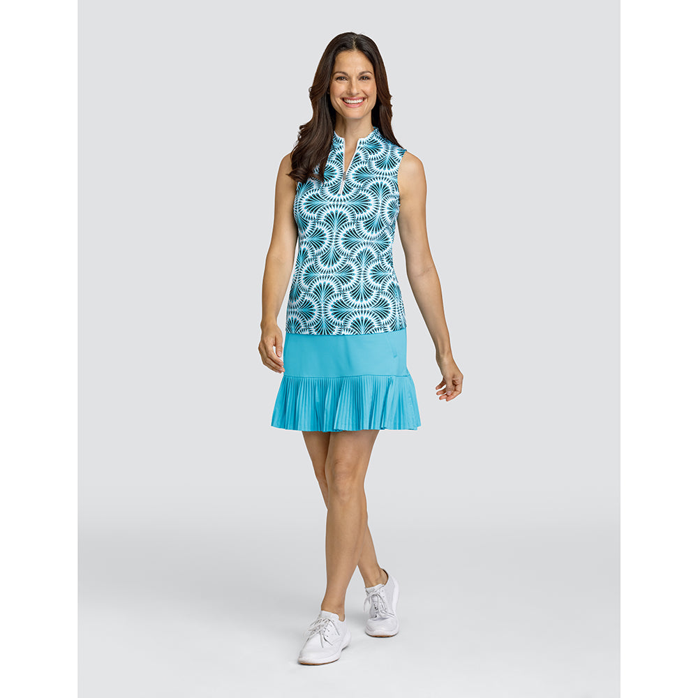 Tail Ladies Sleeveless Polo in Peacock Print