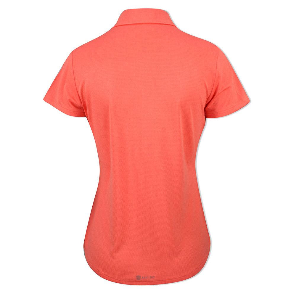 adidas Ladies HEAT.RDY Short Sleeve Polo in Coral Fusion
