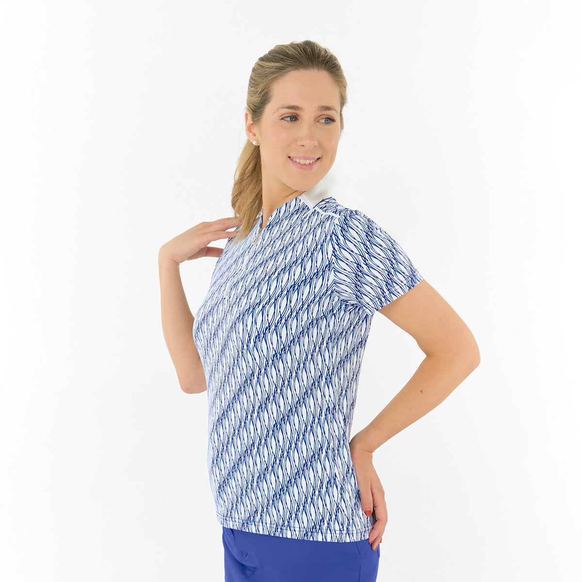 Pure Ladies Short Sleeve Polo – Bold Waves Meet Course-Ready Comfort