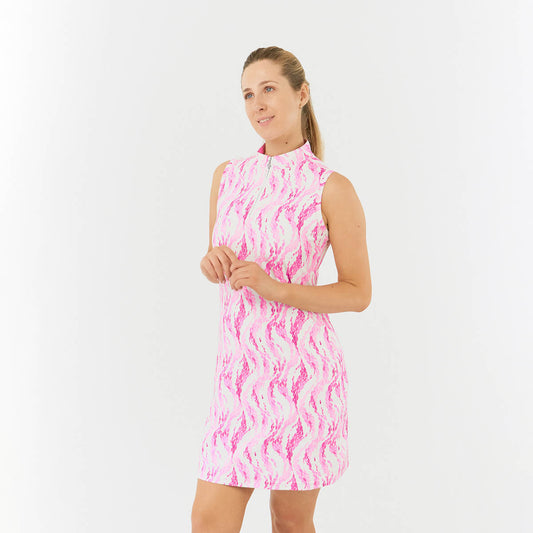 Pure Golf Rose Water Print Sleeveless Dress