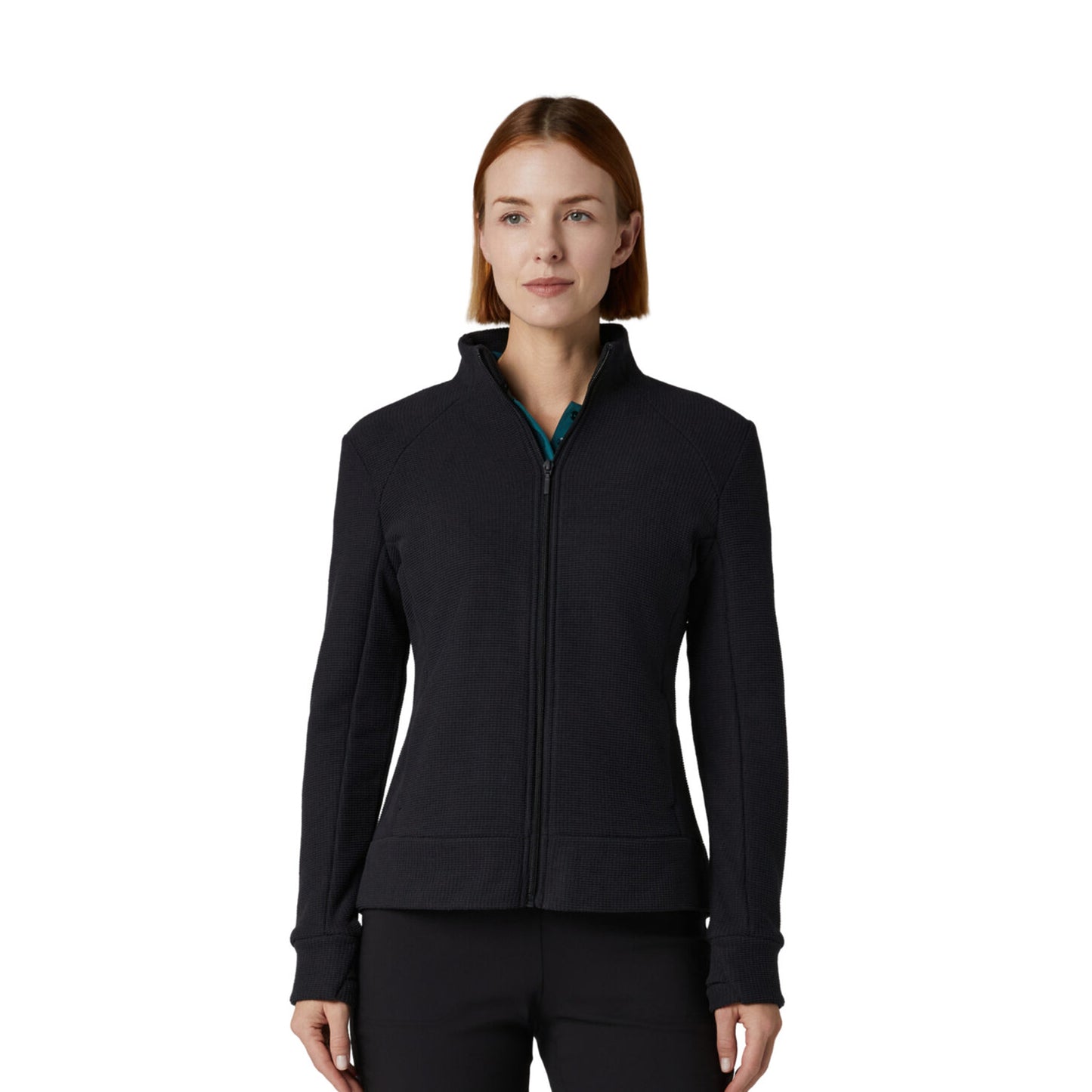 Callaway Ladies Golf Waffle Knit Fleece Jacket in Black