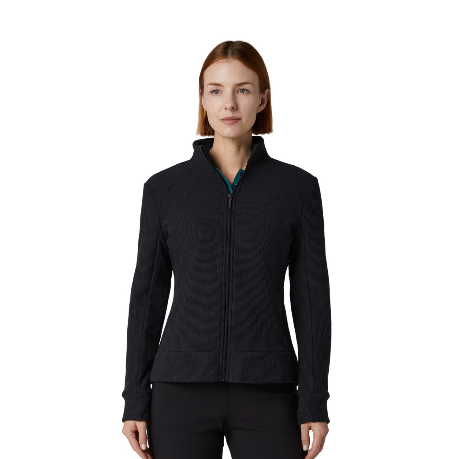 Callaway Ladies Golf Waffle Knit Fleece Jacket in Black