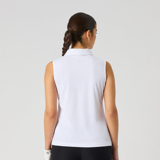 Daily Sports Honeycomb Structured Sleeveless Polo Shirt - Classic Style, All-Day Comfort