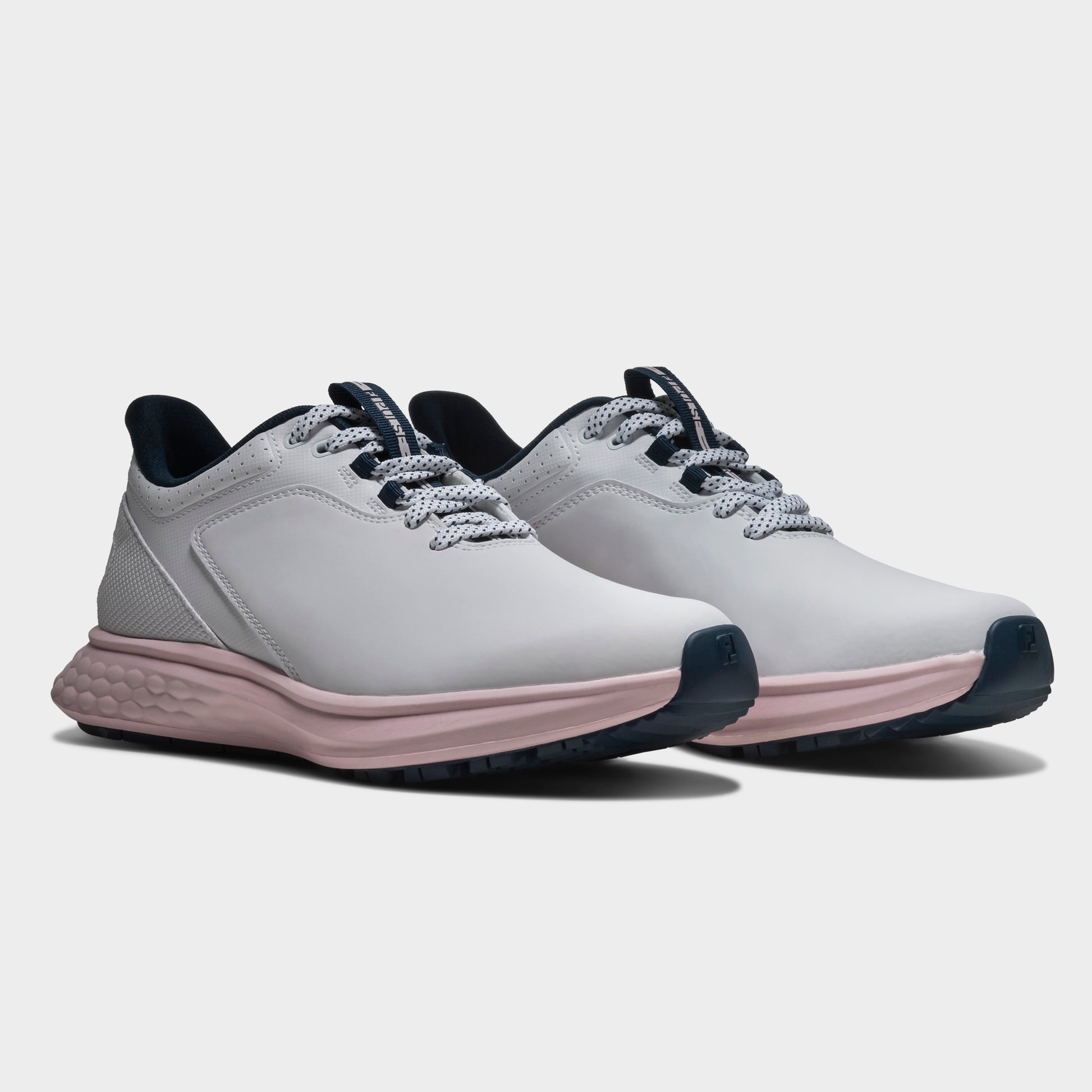FootJoy Women's Wide Fit Waterproof Pulse Golf Shoes in White, Navy & Pink