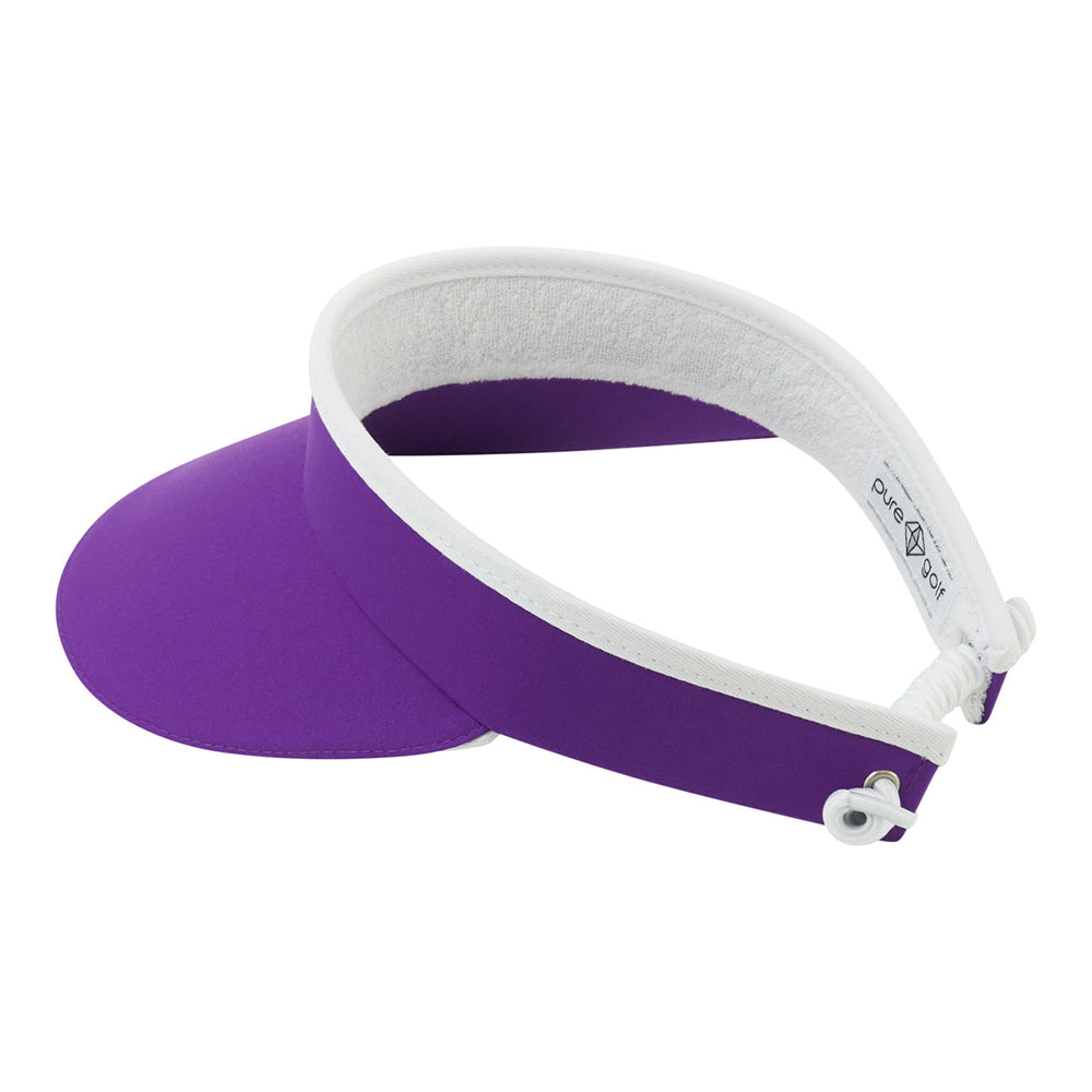 Pure Golf Ladies Cable Adjusted Golf Visor in Purple
