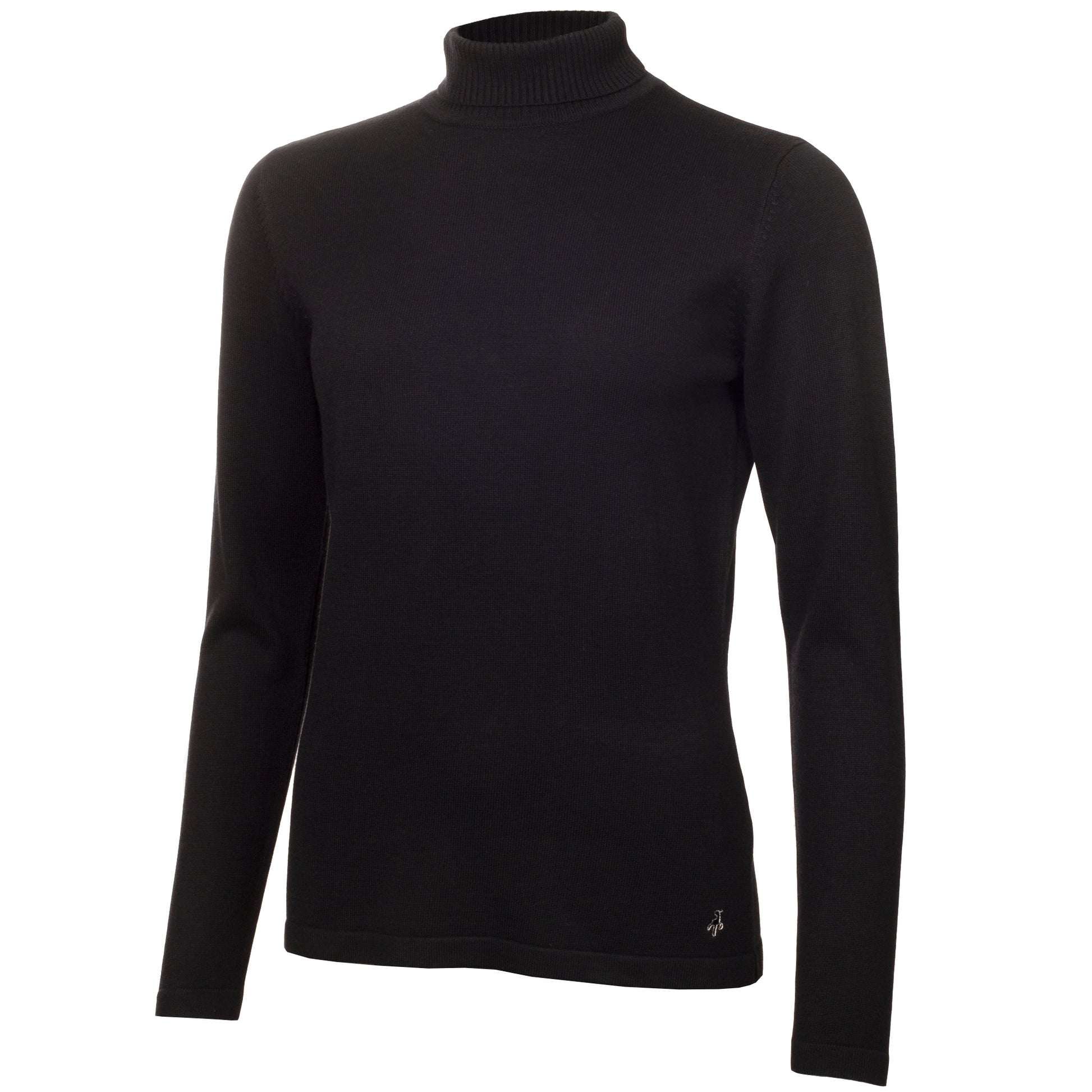 Green Lamb Ladies Cashmere Mix Roll Neck in Black