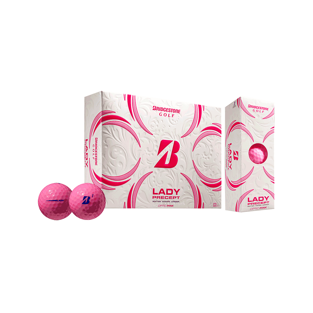 Lady Precept Dozen Pack of Golf Balls in Fabulous Hot Pink for Confidence with Every Shot